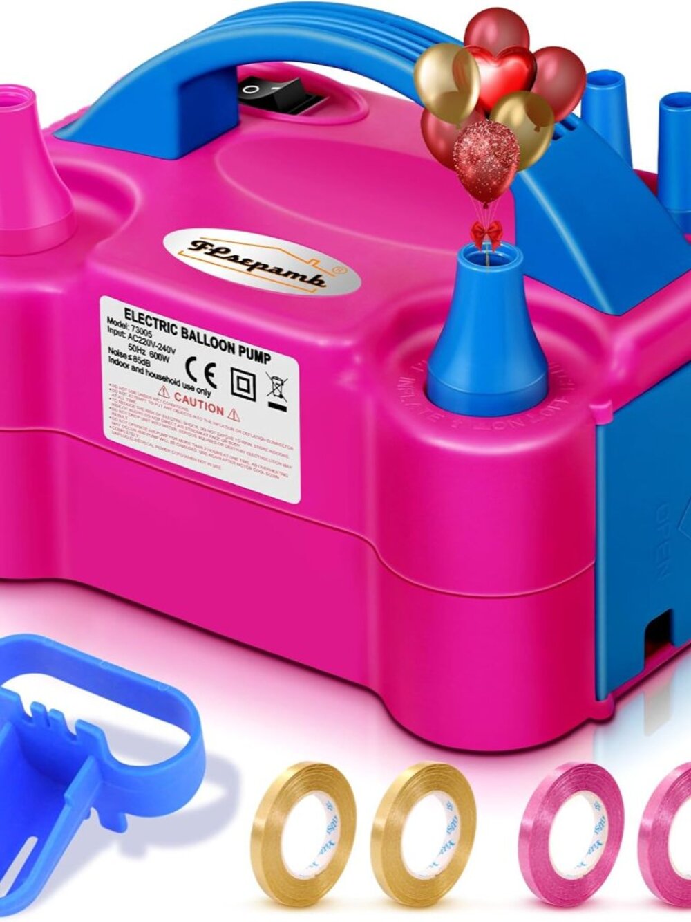 Balloon Pump, Electric Balloon Pump,Portable Dual Nozzles Electric Balloon Air P
